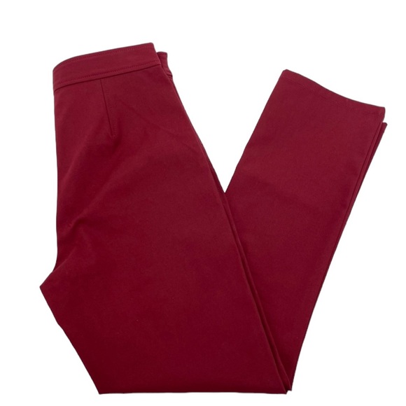 Theory Bimsa Approach Stretch Cropped Pants Size 4 Deep Red - Picture 2 of 9